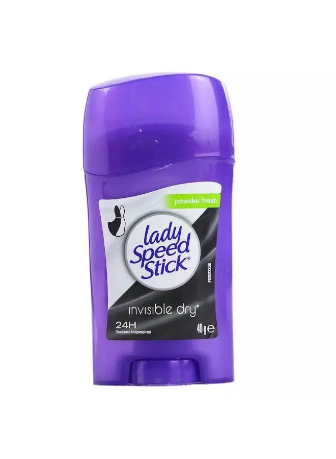 Lady Speed Stick Powder Fresh, Invisible Dry Deodorant Antiperspirant - 40gms - Image 1