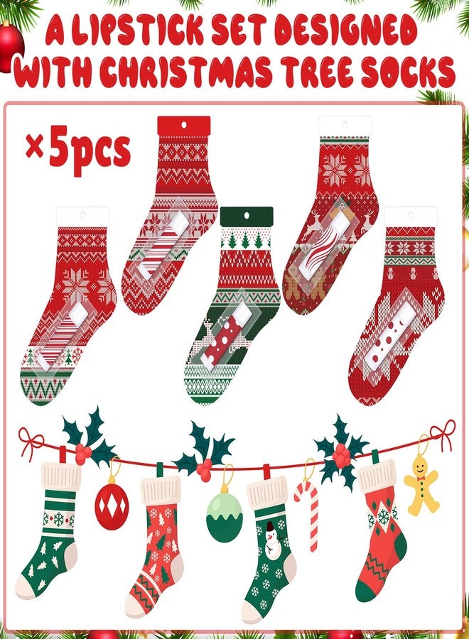 Leelosp 50 Pack Christmas Lip Balm Bulk Christmas Santa Sock Candy Peppermint Cane Scented Lip Balms Bulk Holiday Favor Gifts Xmas Party Gifts Xmas Items Stocking Stuffers for Women Men Staff Employee - Image 4
