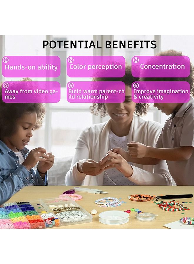 6000 Pcs Clay Beads for Bracelet Making Kits - Image 5