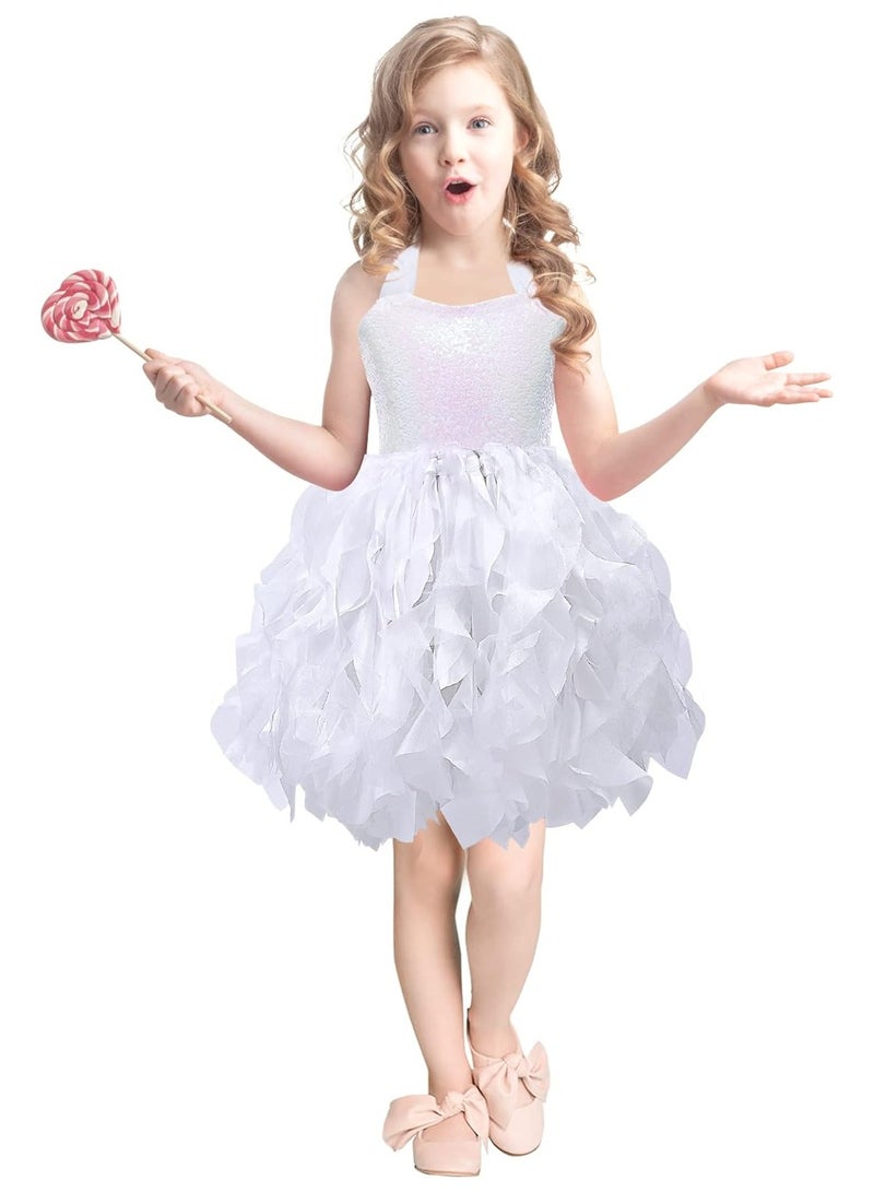 SYOSI Tutu Dress for Girls Sparkly Sequin Tulle Princess Birthday Party Prom Outfit Toddler Girls Sneaker Ball Gown Dresses Tulle Ballet Ballerina Costume for Dance 6T - Image 2