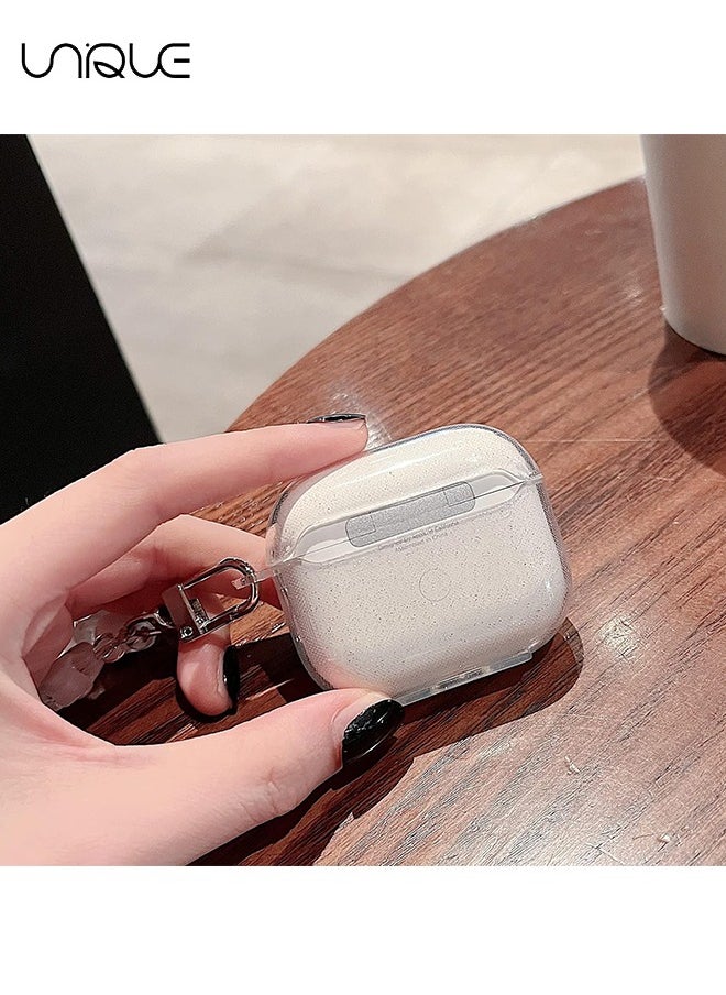 Unique - Compatible with Air pods Pro 2 Case, Cute Clear Glitter, Shockproof Soft TPU Case for Girls & Women, With Lanyard, Designed for Air pods Pro Gen 2 - Image 1