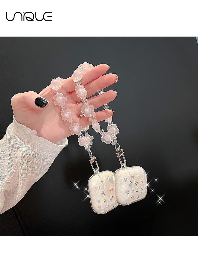 Unique - Compatible with Air pods Pro 2 Case, Cute Clear Glitter, Shockproof Soft TPU Case for Girls & Women, With Lanyard, Designed for Air pods Pro Gen 2 - Image 1