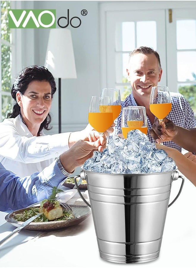 VAOdo 2PCS Ice Buckets and Stainless Steel Ice Cubes  for Parties Stainless Steel Beverage Chiller with Handle Party Restaurant Dinner Wedding  - Image 5
