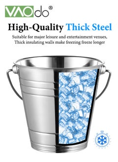 VAOdo 2PCS Ice Buckets and Stainless Steel Ice Cubes  for Parties Stainless Steel Beverage Chiller with Handle Party Restaurant Dinner Wedding  - Image 3
