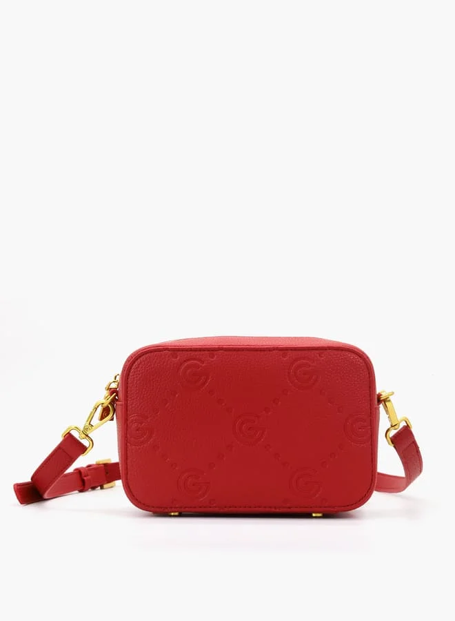 غابرييلا غوتشي Gabriella Gucci Monogram Embossed Crossbody Bag with Zip Closure