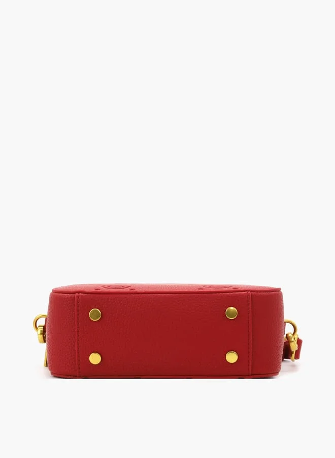 Gabriella Gucci Gabriella Gucci Monogram Embossed Crossbody Bag with Zip Closure