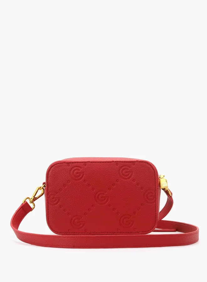 Gabriella Gucci Gabriella Gucci Monogram Embossed Crossbody Bag with Zip Closure