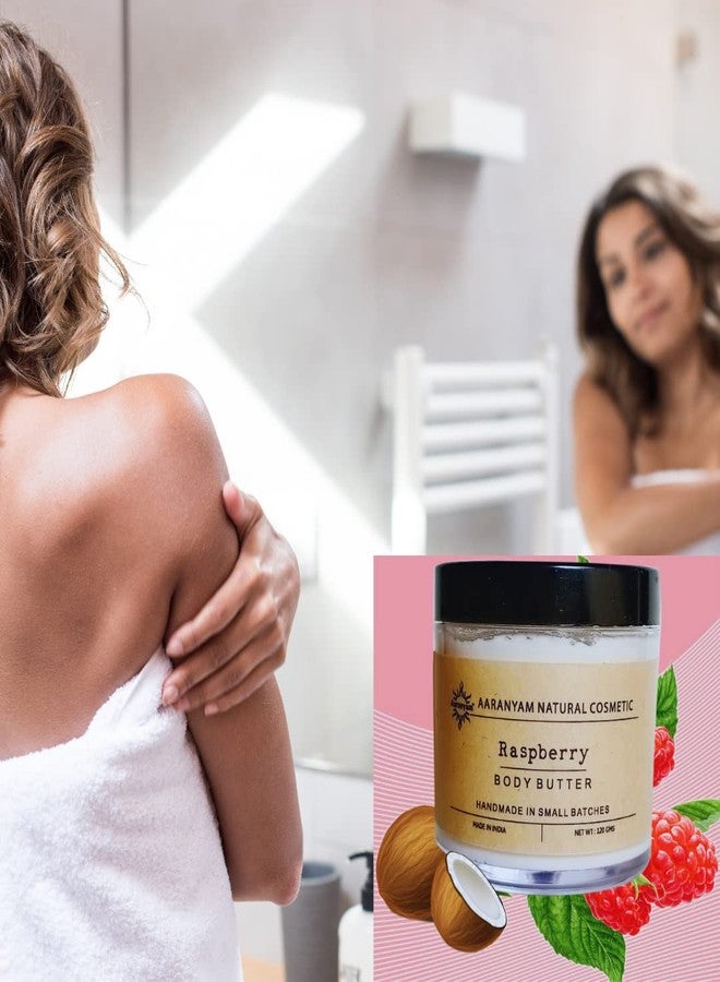 Aaranyam Raspberry Body Butter moisturizer cream - dry skin moisturizer with goodness of shea butter raw cocoa butter - Body Cream - winter cream For Women & Men, 120 g - Image 3