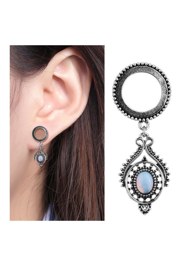 NIBEMINENT Faux Opal Water Drop Dangle Ear Tunnel Plug Stretcher - Image 2