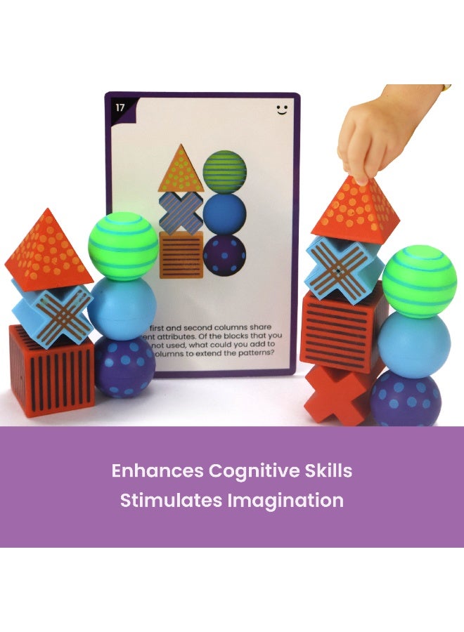 ألعاب PlayVerse PlayVerse Brain Blox 3D - لعبة التفكير النقدي للعقل ، لعبة تنمية المهارات ، 20 كتلة ، 40 بطاقة نشاط ، لعبة نمو الدماغ للأعمار من 3+ للأطفال الصغار - Image 4