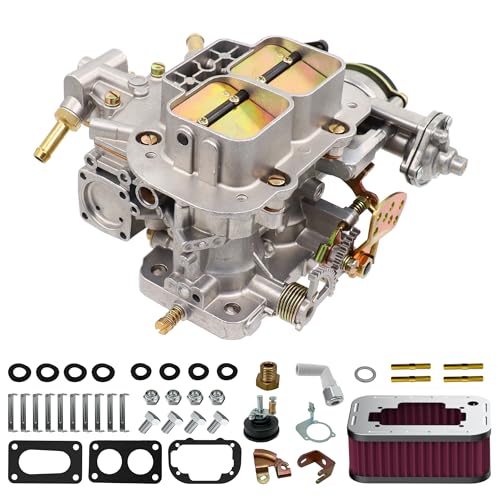 THUNDERMINGO New 2 Barrel Carburetor for Weber 38/38 with Air Cleaner Filter assembly kit Carb 38X38 rebuild kit for VW Dodge Jeep Toyota Fiat Renault Ford Pickup BMW Mitsubishi 428 Electric Choke CFM390 4CYL - Image 2