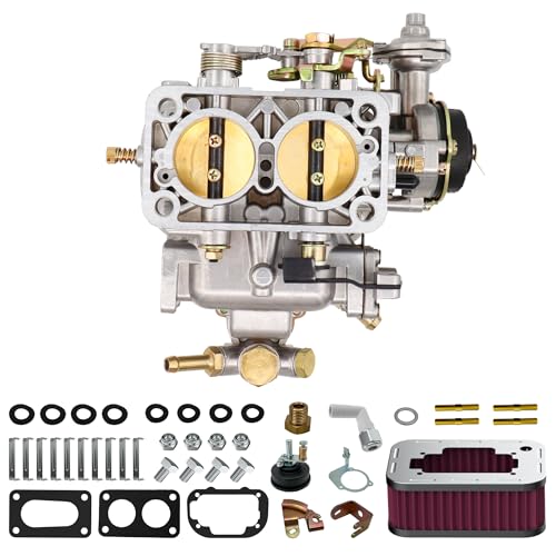 THUNDERMINGO New 2 Barrel Carburetor for Weber 38/38 with Air Cleaner Filter assembly kit Carb 38X38 rebuild kit for VW Dodge Jeep Toyota Fiat Renault Ford Pickup BMW Mitsubishi 428 Electric Choke CFM390 4CYL - Image 5