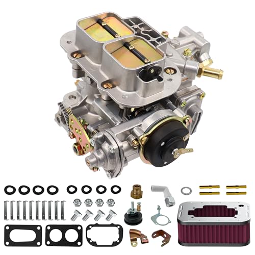 THUNDERMINGO New 2 Barrel Carburetor for Weber 38/38 with Air Cleaner Filter assembly kit Carb 38X38 rebuild kit for VW Dodge Jeep Toyota Fiat Renault Ford Pickup BMW Mitsubishi 428 Electric Choke CFM390 4CYL - Image 3