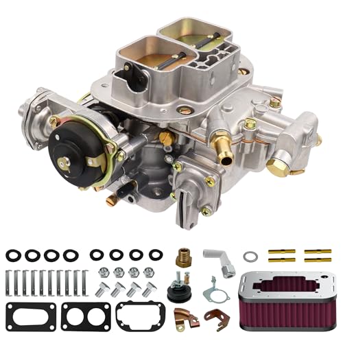 THUNDERMINGO New 2 Barrel Carburetor for Weber 38/38 with Air Cleaner Filter assembly kit Carb 38X38 rebuild kit for VW Dodge Jeep Toyota Fiat Renault Ford Pickup BMW Mitsubishi 428 Electric Choke CFM390 4CYL - Image 4