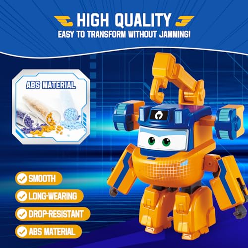 Super Wings Transformable Toys, 5 in Marty Airplane Transforming Figures, 2 in 1 Mode Rescue Bots Action Figure for 3-5 Year Old Boys Girls, Fun Plane Toys for Toddlers Kids Age 3 4 5 6 7 - Image 4