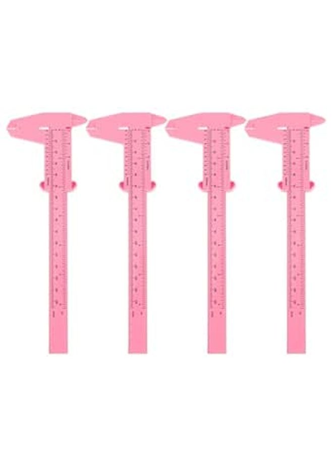 4 Pcs Plastic Vernier Caliper 0-150mm Pink Portable Manual Measuring Tool - Image 1