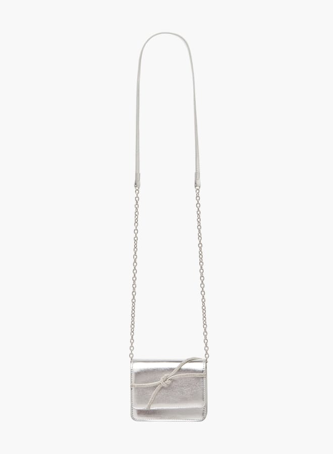 Flora Bella By Shoexpress Girls Embellished Crossbody Bag With Button Closure And Chain Strap  - Image 2