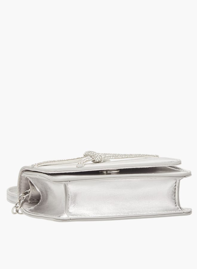 Flora Bella By Shoexpress Girls Embellished Crossbody Bag With Button Closure And Chain Strap  - Image 5