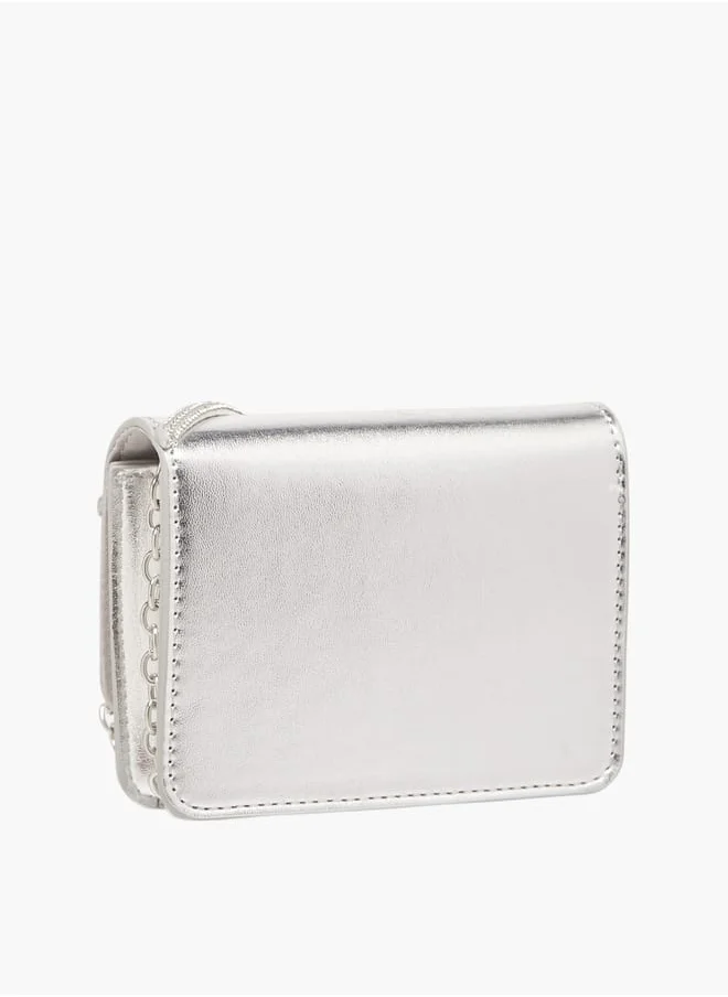فلورا بيلا من شو إكسبرس Girls Embellished Crossbody Bag With Button Closure And Chain Strap