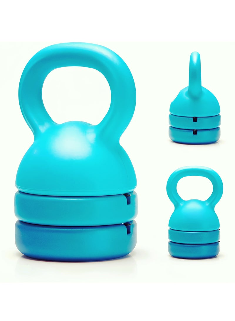MissTiara Adjustable Kettlebell 5-12lbs(5.4kg), Blue, Cast Iron, Great for Women/Men Training Fitness, Full-Body Workout and Strength Training - Image 1
