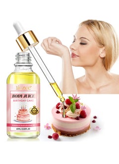 IKZEE 60ml Body Juice Oil Birthday Cake Hand Crafted Body Oil Nourishing Hydrating and Moisturizing for All Skin Types with Natural Oils Pure Natural Essence Body Juice Oil  - Image 2