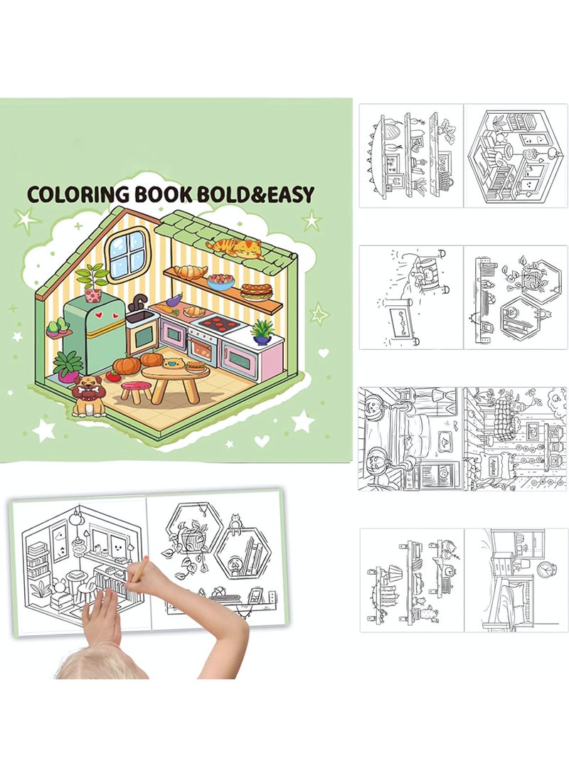Cozy Coloring Book for Adults & Teens, Little Corner: 40 Pages of Relaxing Small Room Designs with Whimsical Animated Cover, Stress Relief & Artistic Expression, Perfect for Cozy Spaces & Holiday Gifting - Image 5