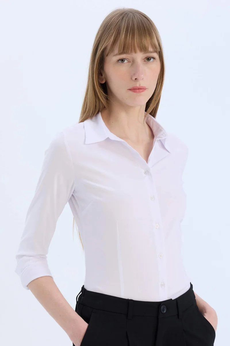 ديفاكتو Slim Fit Shirt Collar Long Sleeve Shirt