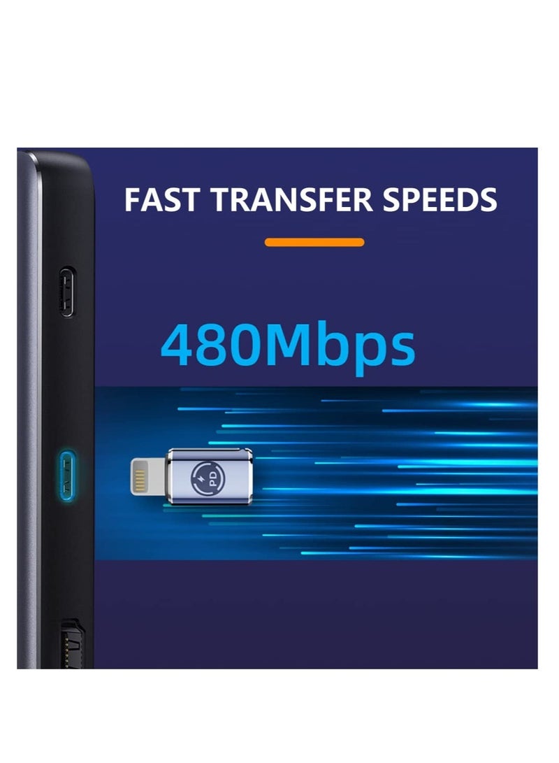 USB C to light-ning adapter, 2 Pcs Type C Female to light-ning Male Adapter, Support 27W PD Charging, Type C harging Data Transmission, Compatible for iPhone 12/11/8 X XR/XS/SE/7Plus Max pad Air - Image 5