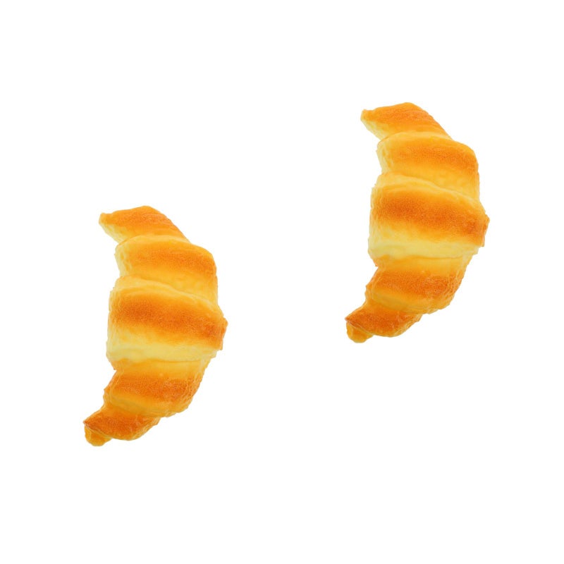 2pcs Artificial Croissant Bakery Display Decoration Props Faux Food Model Simulation Croissants for Cabinet Showcase Decoration - Image 1