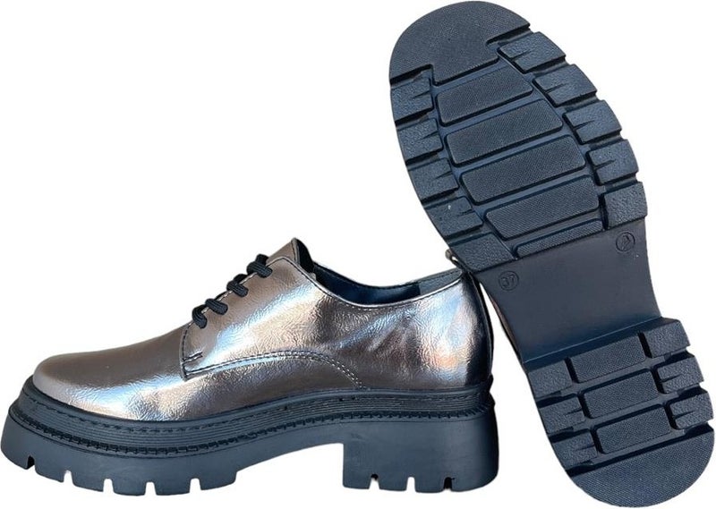 Liger Lace Up High Heel Oxford Shoes For Women Bronze  - Image 5