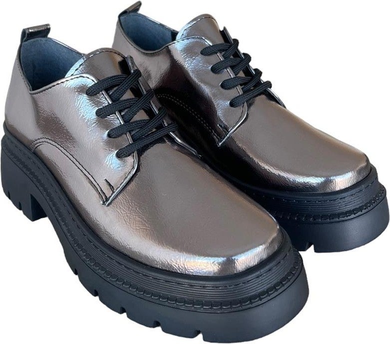 Liger Lace Up High Heel Oxford Shoes For Women Bronze  - Image 2