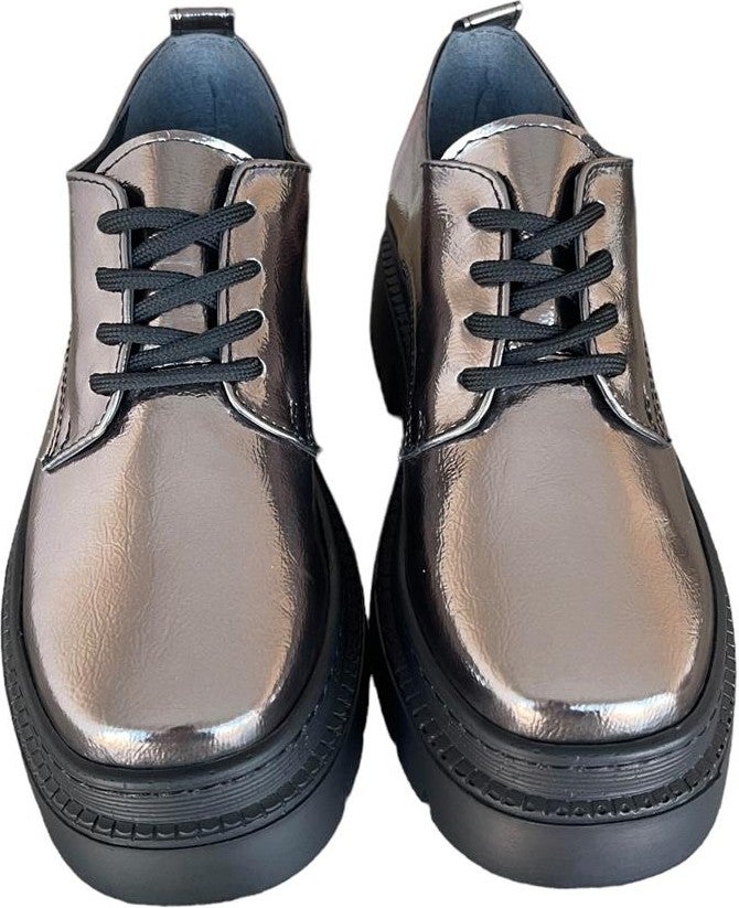 Liger Lace Up High Heel Oxford Shoes For Women Bronze  - Image 4
