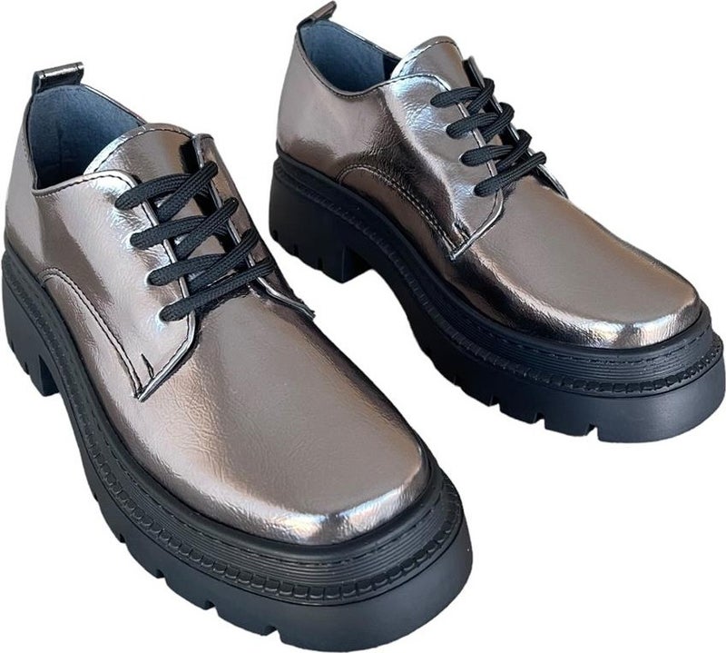 Liger Lace Up High Heel Oxford Shoes For Women Bronze  - Image 3