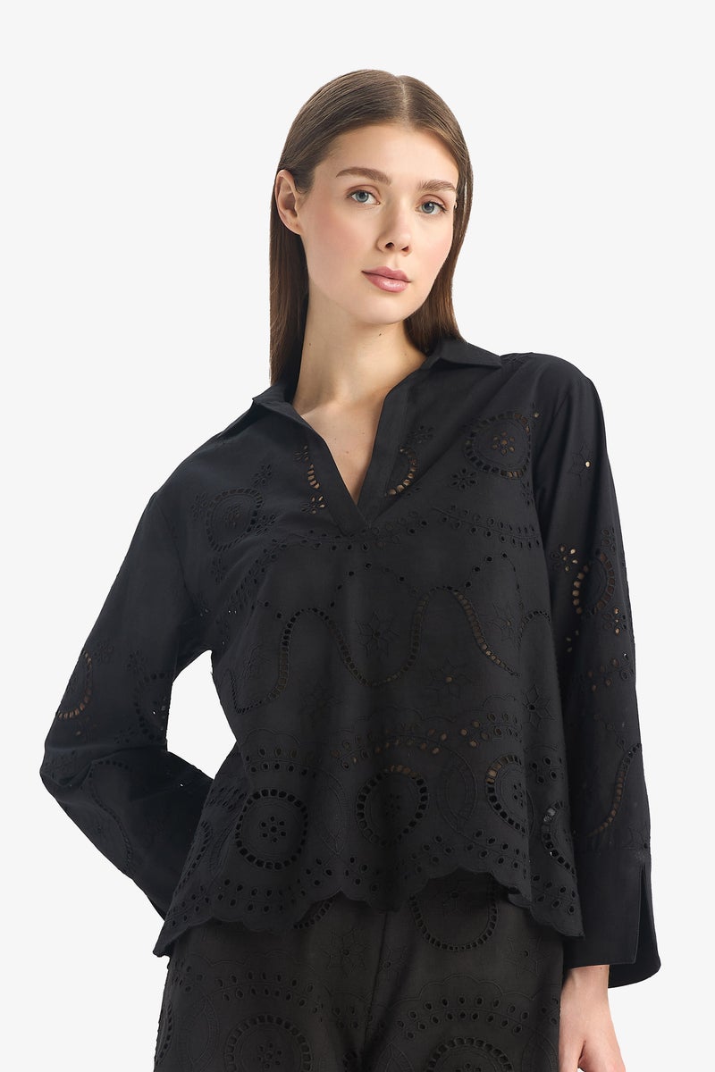 DeFacto Black Woman Fall in Love Regular Fit Embroidered Beachwear Casual - Image 4