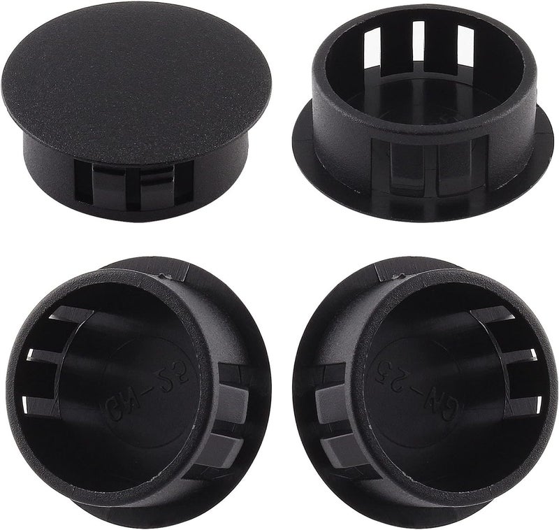 Jersvimc 25Pcs 3/4 Inch(19mm) Black Hole Plug Plastic Hole Cover, Round End Cap Flush Type Tube Insert, Pipe Post Panel Plug for Chair Furniture Glide Protectors - Image 5