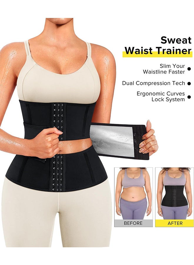 Sweat Waist Trainer for Women – Sauna Corset Cincher with Adjustable Hooks & Zipper - Image 3