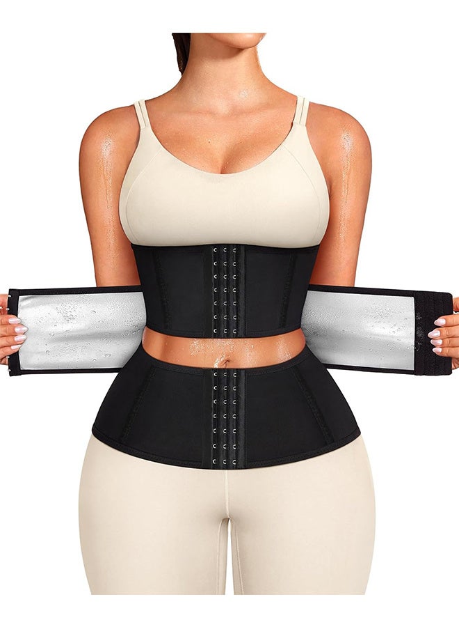 Sweat Waist Trainer for Women – Sauna Corset Cincher with Adjustable Hooks & Zipper - Image 1