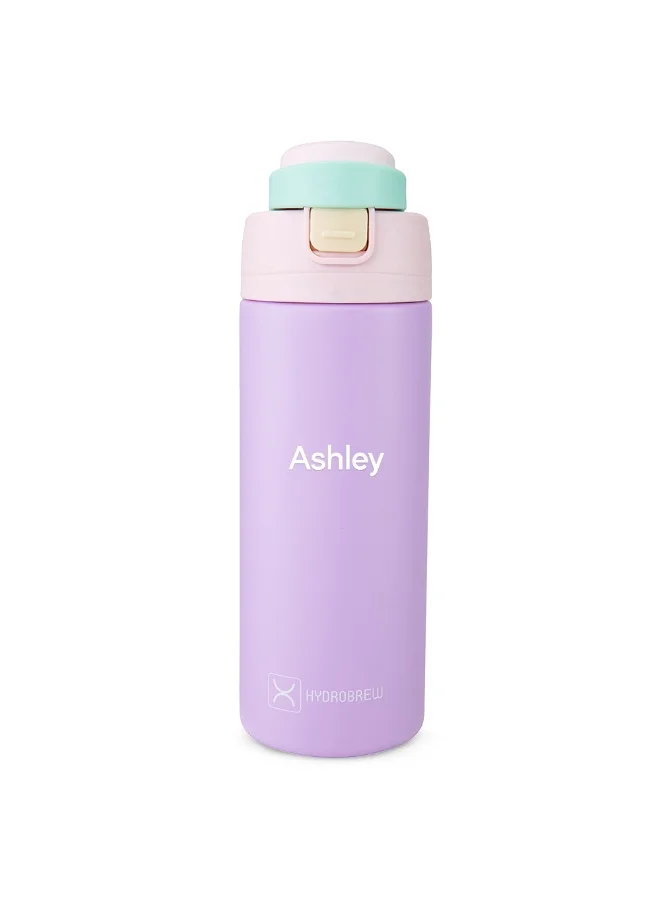 هيدروبرو Hydrobrew Personalized SipSwitch™ Insulated Water Bottle 720ml – Leakproof, Stainless Steel, Straw & Spout Lid -Orchid Mist