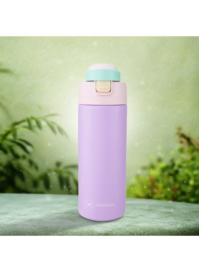 هيدروبرو Hydrobrew Personalized SipSwitch™ Insulated Water Bottle 720ml – Leakproof, Stainless Steel, Straw & Spout Lid -Orchid Mist