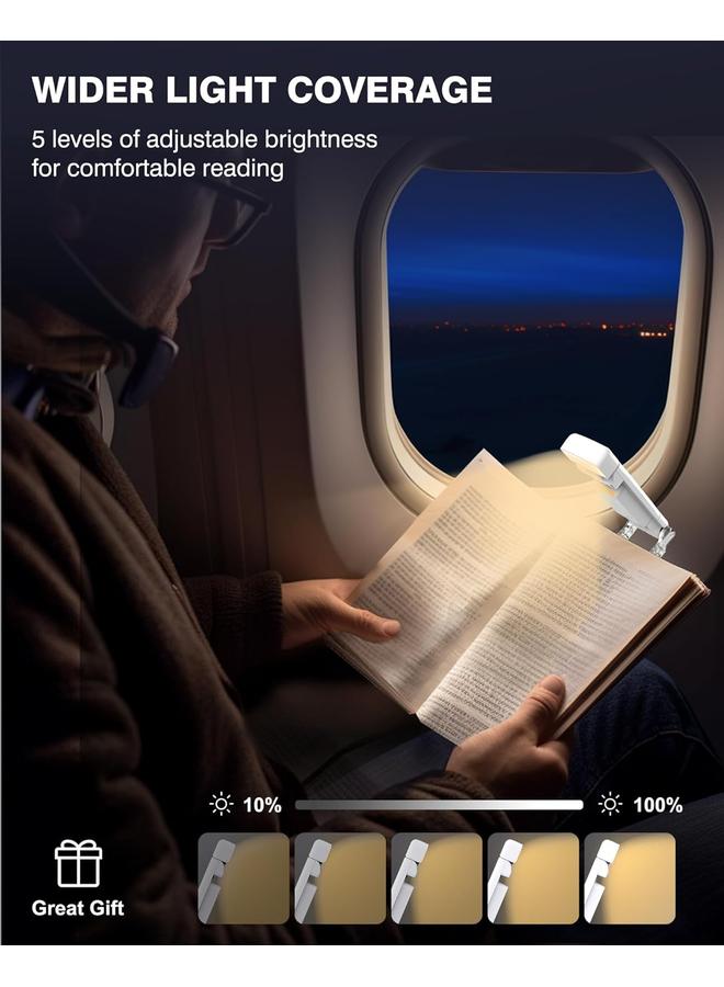 كوفوز ضوء كتاب خفيف USB قابل للشحن ضوء للقراءة ضوء كتاب قابل للتثبيت بمودين توقيت و3 أوضاع ألوان و5 مستويات سطوع هدية ممتازة للأطفال اللي بيقرأوا بالليل (أبيض) - Image 3