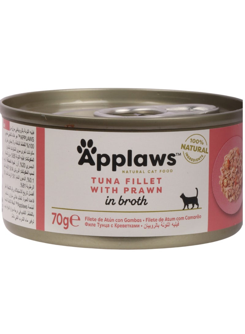 Applaws Cat Adult Wet Food Tuna Fillet With Prawn In Broth Flavor 70g Pack Of 6 - Image 2