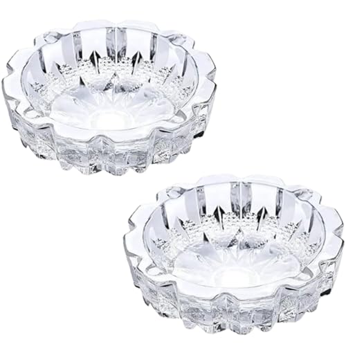 Magrido Vastu Feng Shui Crystal Bowl | Good Luck Gift for Home & Office Décor | Transparent Elegant Crystal Plate for Positive Energy & Wealth | Pack of 2 - Image 1