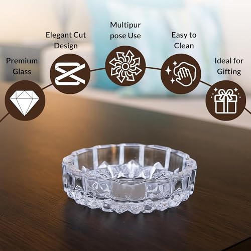 Magrido Vastu Feng Shui Crystal Bowl | Good Luck Gift for Home & Office Décor | Transparent Elegant Crystal Plate for Positive Energy & Wealth | Pack of 2 - Image 5