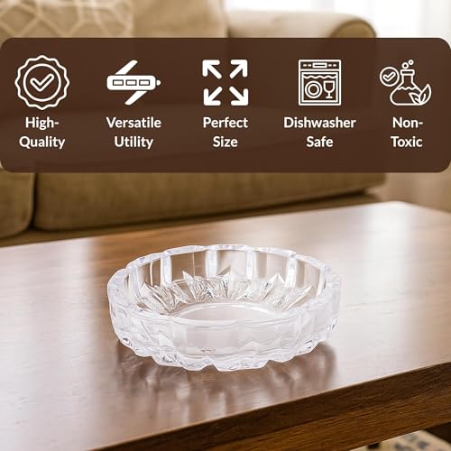 Magrido Vastu Feng Shui Crystal Bowl | Good Luck Gift for Home & Office Décor | Transparent Elegant Crystal Plate for Positive Energy & Wealth | Pack of 2 - Image 4