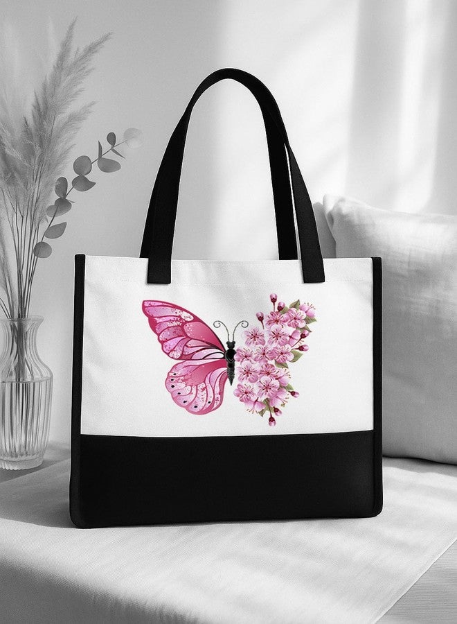 TrendoPrint حقيبة تسوق من الجوت الصديقة للبيئة من تريندوبرينت للنساء | حقيبة تسوق قابلة لإعادة الاستخدام بمقابض متينة | حقيبة يد متعددة الأغراض ذات سعة كبيرة للبقالة والمكتب والسفر والاستخدام اليومي (JB69) - Image 2