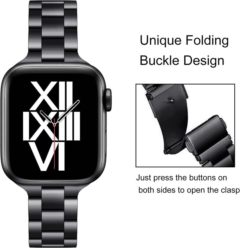 Ofrdncy Slim Metal Band Compatible For Apple Watch Band 49mm 46mm 45mm 44mm 42mm 41mm 40mm 38mm, Premium Stainless Steel Apple Watch Strap for iWatch Ultra 2/1 Series 1-11 SE - Image 1