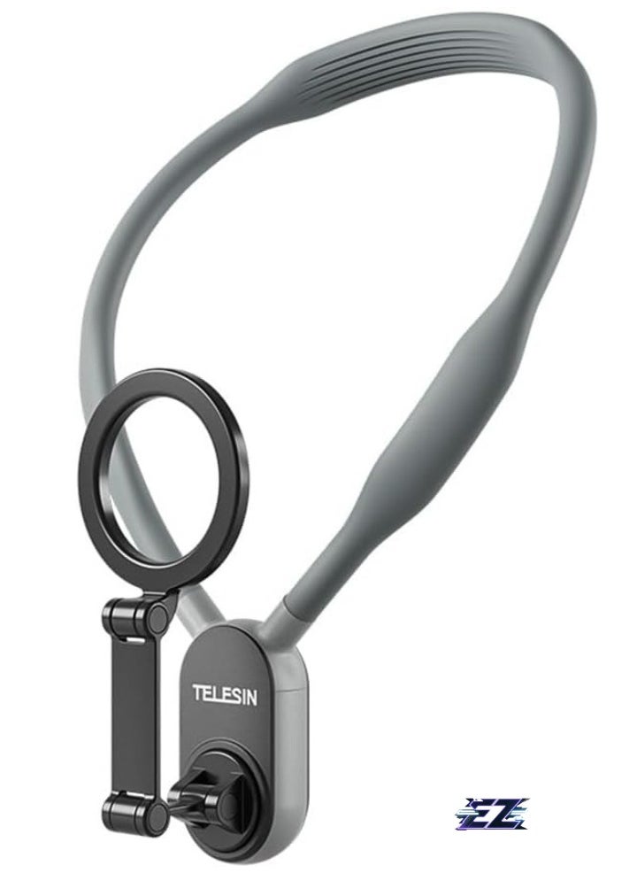 ELTRAZONE MNM-001 Adjustable Neck Phone Holder with Quick Release – Multi-Angle Mount for Android Smartphones (15141312) with Strap & Metal Ring  - Image 1