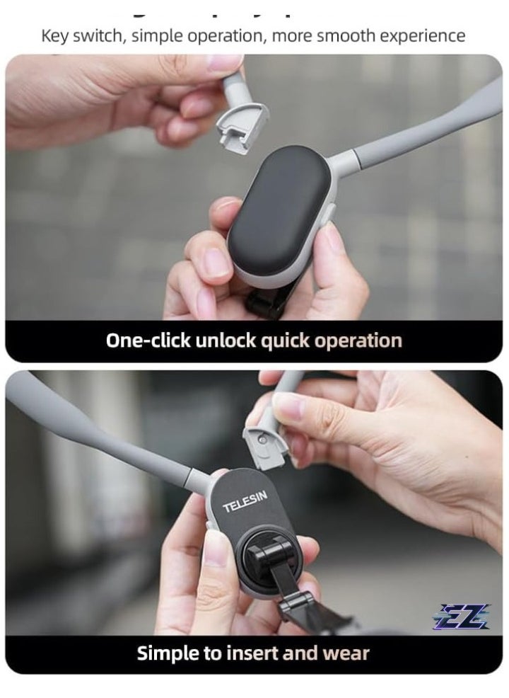 ELTRAZONE MNM-001 Adjustable Neck Phone Holder with Quick Release – Multi-Angle Mount for Android Smartphones (15141312) with Strap & Metal Ring  - Image 3