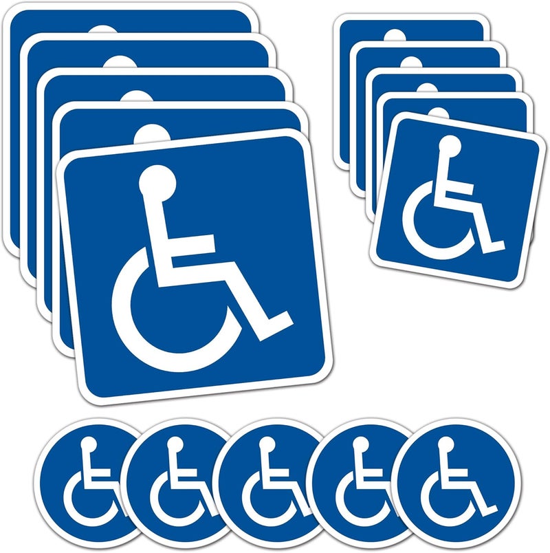 LEMBANG 15PCS (3size) Disabled Wheelchair Symbol Handicap Accessible Sticker for Wheelchair Person - Image 1
