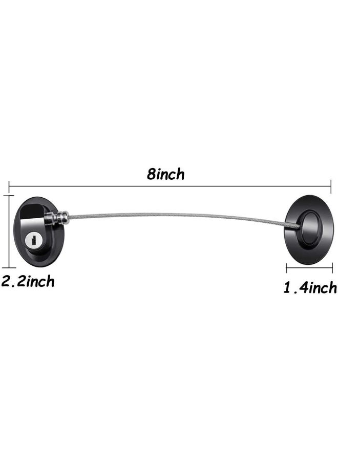 XccMe Refrigerator Door Locks(6 Pack Black), Mini Fridge Lock, File Cabinet Lock, Drawer Lock, Lock for Cabinet, Child Safety Lock - Image 3